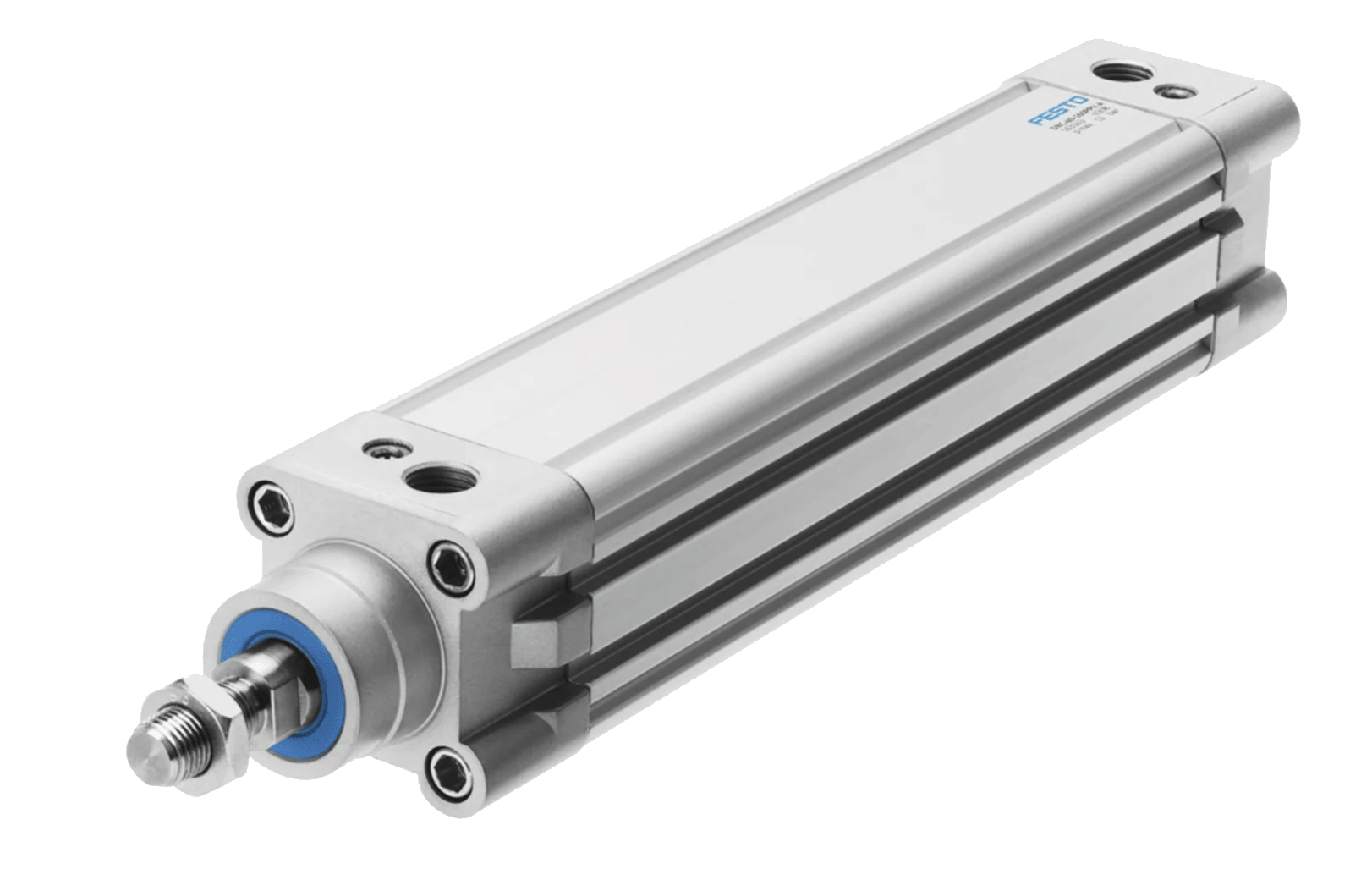 VERIN PNEUMATIQUE FESTO DNC 163341 DOUBLE EFFET, DIAM. 40MM, COURSE DE 100MM, PISTON FILETE MALE M12x1.25, CONNECTION G1/4" DNC-40-100-PPV-A