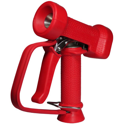 PISTOLET À EAU EN ACIER INOXYDABLE AVEC PROTECTION DE GÂCHETTE, POIGNÉE ISOLÉE EN TÉFLON/AIR, COULEUR ROUGE, AKRHP01-R