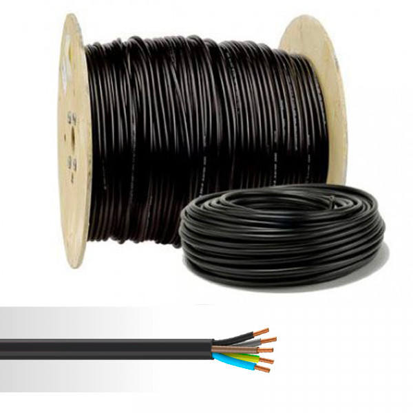 CABLE ELECTRIQUE RIGIDE U-1000 R2V 5G6MM² NOIR