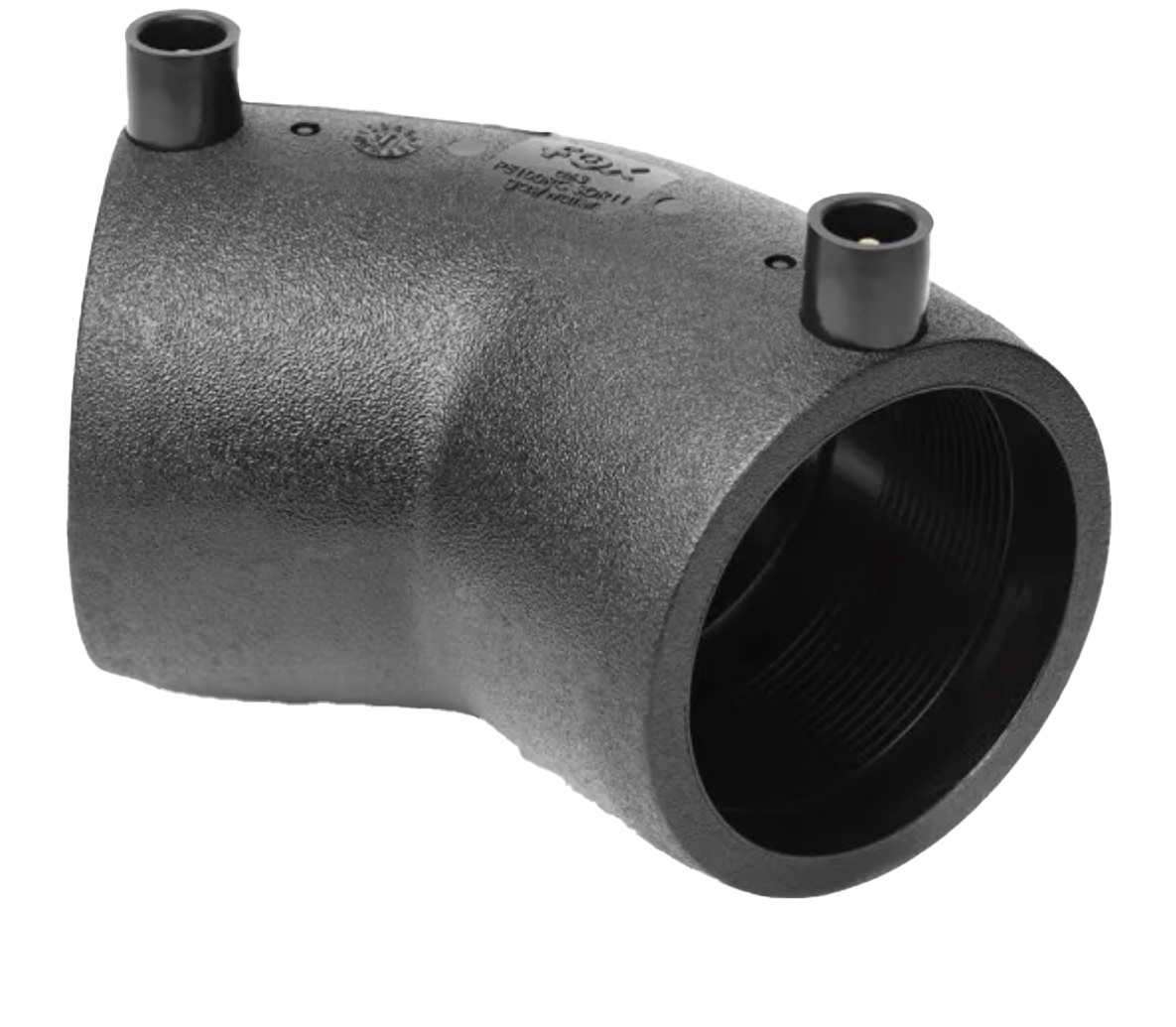 Coude 45° PE100 injecté ou électrosoudable, NF EN 12201-3 / ISO 4427-3, PN10 DN75