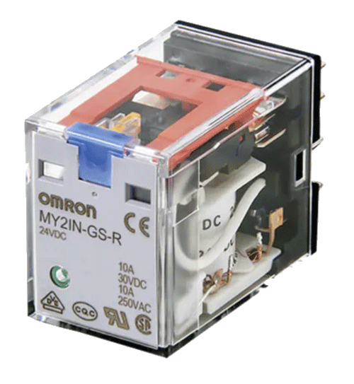 Relais de puissance Omron, bobine 24 V CA, courant de commutation 6 A, 4 PDT - MY4IN-GS-R AC24
