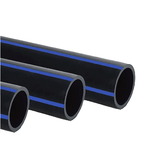 Tube PE100 noir bandes bleues, NF EN 12201-2, PN10-SDR17, ACS DN32